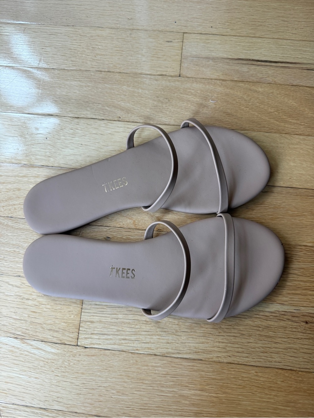 TKEES Double-Strap Slide Sandals NWT | Nude, SZ 7